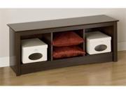 This practical storage design is well suited for any front hallway or mudroom as well as for the foot of a bed