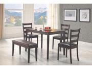 5 Piece Dining Set in Cappuccino Finish by Coaster Furniture