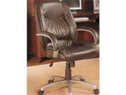 Brown Leather Like Vinyl Contoured Home Office Executive Chair by Coaster Furniture