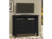 TV Dresser Stand Cape Cod Style in Black Finish by Coaster Furniture
