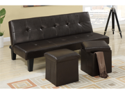 Adjustable Sofa w/ 2 Pieces Ottoman in Black by Poundex