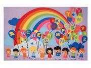 Fun Time Educational Balloons 51 In. X 78 In. Kids Rug
