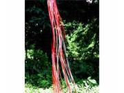 The holographic strands of the 51 inch long Red Silver Rainbow Windsock move in the slightest breeze creating a cascading effect with color and light