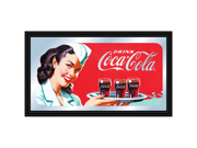 Coca-cola Vintage Mirror Horizontal Waitress W/ Coke