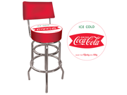 Vintage Coca Cola Coke Pub Stool with Back Ice Cold Design