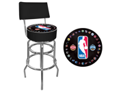 NBA Logo with All Teams Padded Swivel Bar Stool with Back