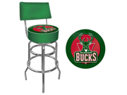 Milwaukee Bucks NBA Padded Swivel Bar Stool with Back
