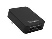 Lenmar Dual USB Wall Adapter with High Output - Charges and powers up to 1 tablet or 2 smartphones, or other USB Powered Devices (Black)