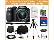 FUJIFILM S4500 Black 14.0 MP 30X Optical Zoom Wide Angle Digital Camera, Everything You Need Kit, 16202014