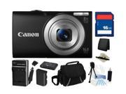 Canon PowerShot A4000 IS (Black) 16.0 MP 8X Optical Zoom 28mm Wide Angle Digital Camera with 720p HD Video Recording, Everything You Need Kit, 6149B001