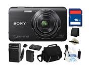 Sony Cyber-shot DSC-W650 16.1 MP (Black) Digital Camera with 5x Optical Zoom and 3.0-Inch LCD, Everything You Need Kit, DSC-W650/B