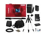 Canon ELPH 520 HS Red 10.1 MP 12X Optical Zoom 28mm Wide Angle Digital Camera HDTV Output, Everything You Need Kit, 6171B001