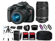 Canon EOS Rebel T3 1100D DSLR Camera + 4 Lens Kit 18-55 & 55-250 + 64GB Bundle