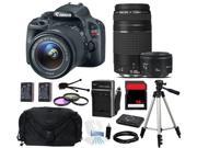Canon EOS Rebel SL1/100D SLR Camera 18-55mm + 75-300mm + 50mm f/1.8 (3 Lens Kit)