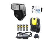 Digital Slave Bounce Flash and AA Battery Charger Bundle for Nikon D5200 1 V2 D6