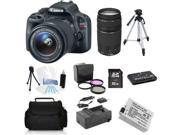 Canon EOS Rebel SL1 Digital Camera w/ 18-55mm + 75-300mm + (Holiday Bundle Kit)