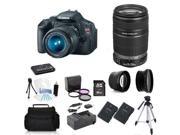Canon EOS Rebel T3i w/ 18-55mm + 55-250mm + (Advance Holiday Bundle Kit)