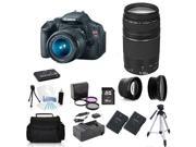 Canon EOS Rebel T3i w/ 18-55mm + 75-300mm + (Advance Holiday Bundle Kit)