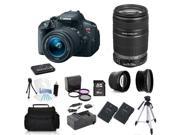 Canon EOS Rebel T5i + 18-55mm + 55-250mm + (Advance Holiday Bundle Kit)