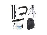 Accessory Backpack Bundle Kit for Canon XF200 + Tripod, Monopod, Backpack, 