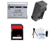 8 Piece Accessory kit for Olympus Tough TG-830 iHS +High Capacity Battery+ 16GB