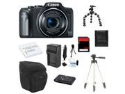 Canon PowerShot SX170 IS 16.0 MP Digital Camera + 32GB Essential Bundle (Black)