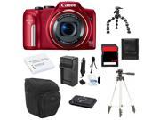 Canon PowerShot SX170 IS 16.0 MP Digital Camera + 8GB Essential Bundle (Red)