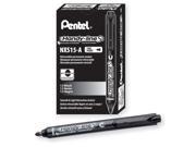 Pentel Handy line S Retractable Permanent Markers Fine Point Tip Black Dozen DZ PENNXS15A