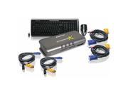 IOGEAR GCS1734 KM1 4 Port MiniViewâ„¢ Extreme Multimedia KVMP Switch w Cables