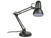 Incandescent Knight Swing Arm Desk Lamp Weighted Base 22 Reach Matte Black