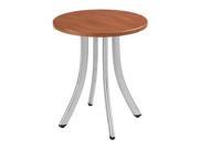 Safco Decori Wood Side Table Round 15 3 4 Dia. 18 1 2 High Cherry Silver