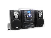 JENSEN JMC 1250 Bluetooth R 3 Speed Stereo Turntable Music System with 3 CD Changer Dual Cassette Deck