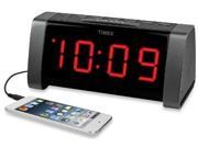 TIMEX T235B AM FM Dual Alarm Clock Radio with Jumbo 1.8 LED Display Aux Input Black