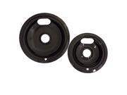 Range Kleen P12782XCD5 Style A 2 pk 6 and 8 in Black Porcelain Drip Pans
