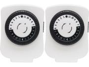 GE 15417 24 Hour Polarized Plug in Mechanical Timer with 48 On off 1 Outlet 2 pk