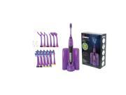 Pursonic S520PR Sonic movement Rechargeable Electric Toothbrush W BONUS 12 Brusheads 2 Tongue cleaners 2 interdental brush heads and 2 floss holders