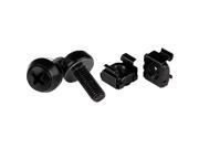StarTech.com M6 x 12mm Screws and Cage Nuts 50 Pack Black