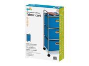 Honey can do CRT 02347 3 Drawer Rolling Fabric Cart Blue