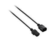 V7 Standard Extension AC Power Cord Grounded 10A 18AWG IEC C13 to IEC C14 6 Feet cable for Computers Monitors Printers V7N2PCPWREXT 06F Black