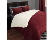 Lavish Home 3 Piece Sherpa/Fleece Comforter Set - F/Q - 