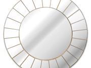 Champagne Stepped Round Wall Mirror