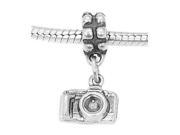 Sterling Silver Point and Shoot Camera Dangle Bead Charm
