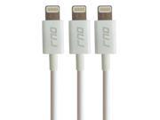 RND 3x Apple Certified Lightning Reversible USB 3.3FT Cable for iPhone 6 6 Plus 6S 6S Plus 5 5S 5C SE iPad Pro Air Mini iPod Siri Remote Data Sync and Charg