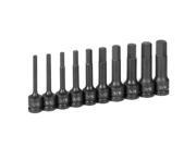 1340H 10 Piece 1 2 in. Drive SAE 4 in. Extended Length Hex Impact Drive Socket Set