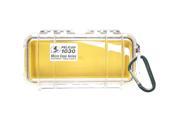 PELICAN 1030 027 100 Yellow 1030 Micro Case with Clear Lid and Carabineer
