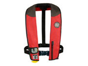 Mustang Deluxe Adult Inflatable Automatic w Harness Universal Red Black Carbon