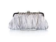 UPC 700580460675 product image for Bundle Monster Womens Vintage Satin Envelope Evening Clutch Handbag - SILVER | upcitemdb.com