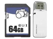 OEM 64GB SD SDHC 64GB SDXC Card Class 10 Ultra High Speed UHS-I for Camera & Camcorder with USB 3.0 Card Reader