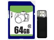 OEM 64GB 64G SD SDXC Card Class 10 Extreme Speed for Camera & Camcorder with R3 Reader