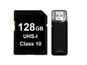 OEM Blank 128GB SD SDHC 128GB SDXC Card Class 10 Ultra High Speed UHS-I for Camera & Camcorder with USB 2.0 Card Reader
